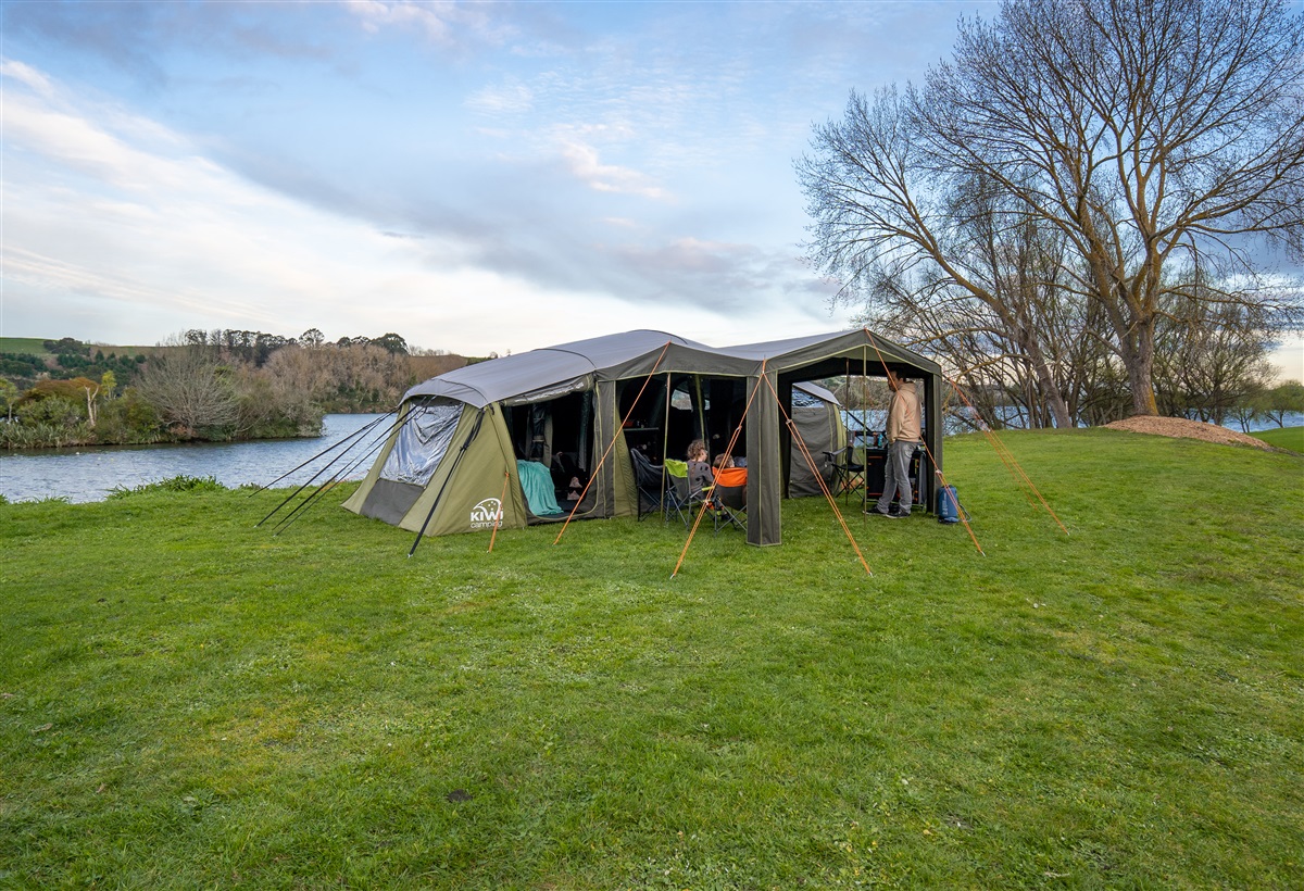 Inflatable Family Canvas Tent Moa 12 Air Tent Kiwi Camping NZ